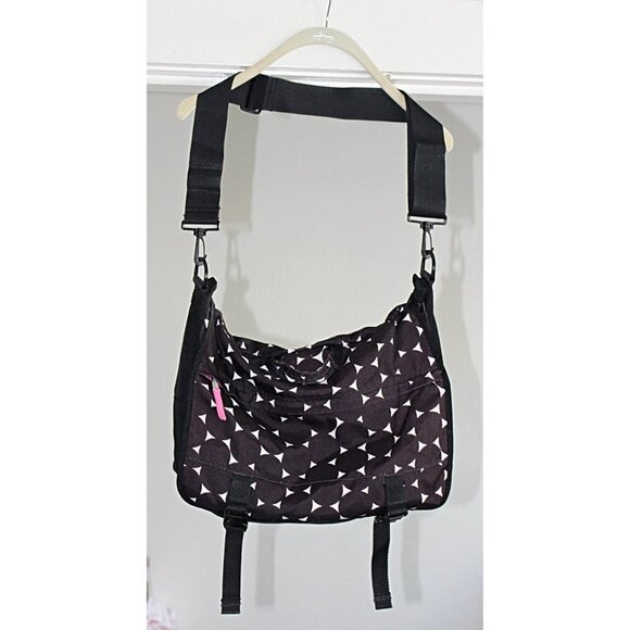 PBTeen - Pottery Barn Pack It Mod Dot Messenger Bag, Black + Pink - Picture 7 of 7